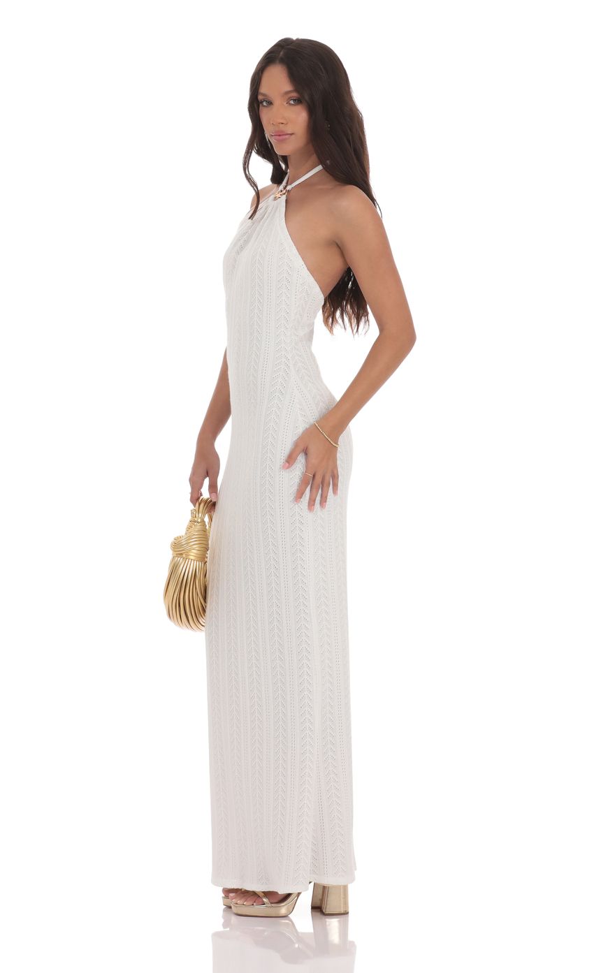 Lucy In The Sky Starfish Crochet Maxi Dress in Ivory