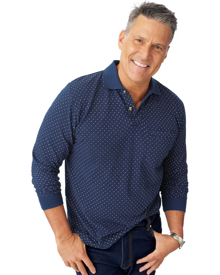 BLAIR John Blair Long-Sleeve Piqué Polo Top 2