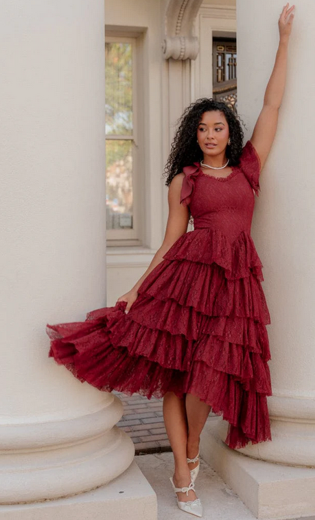 JessaKae Mia Dress - Burgundy