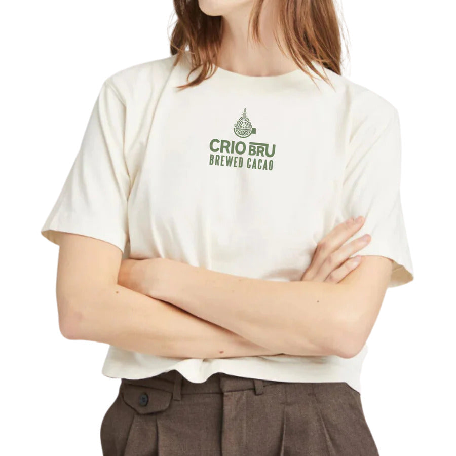 Crio Bru Branded Women’s Relaxed Crop Tee - White