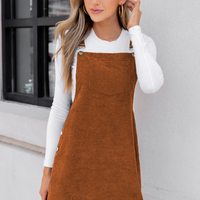 Cupshe Brown Corduroy Square Neck Mini Skirtalls(x2)