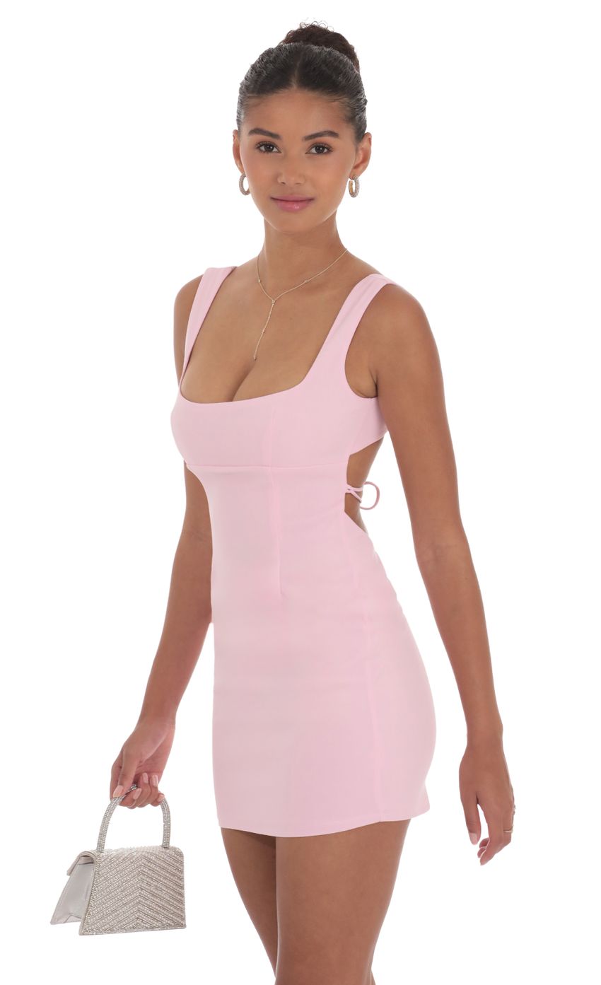 Lucy In The Sky Open Back Bodycon Dress in Pink