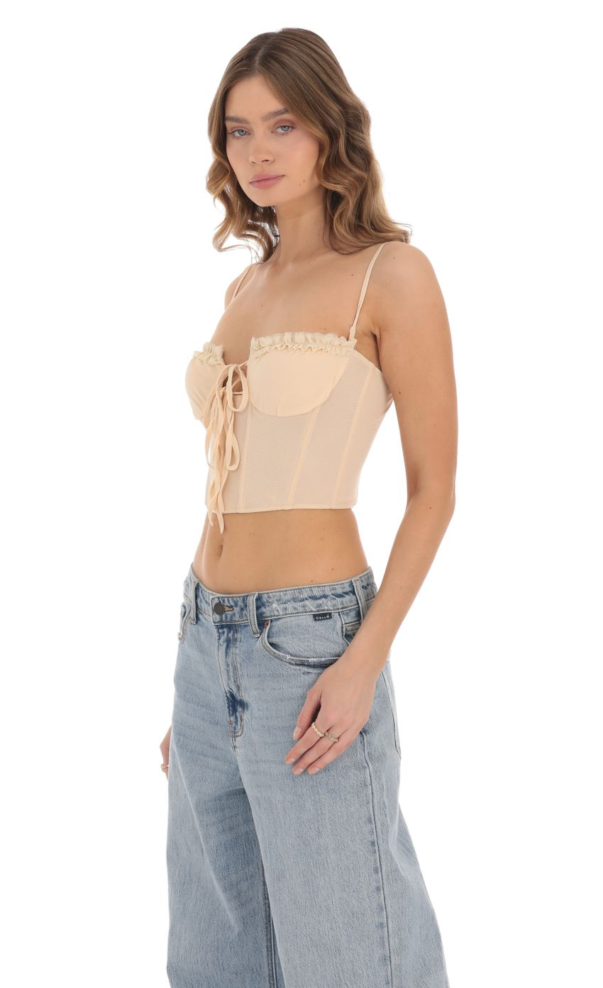 Lucy in the Sky Corset Bralette Top in Nude