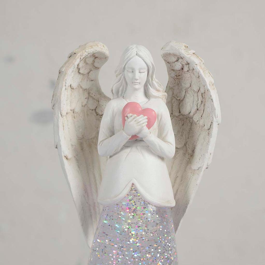 Cracker Barrel Acrylic Angel Shaped Glitter Globe