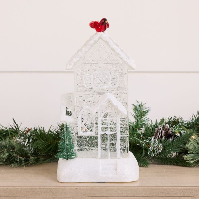 Cracker Barrel Cardinal On Roof Acrylic Glitter Globe