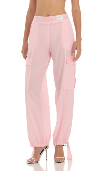 Lucy In The Sky Sequin Two Piece Set in Pink