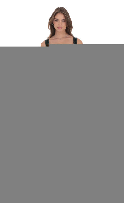 Lucy In The Sky Sequin Bodycon Dress in Green