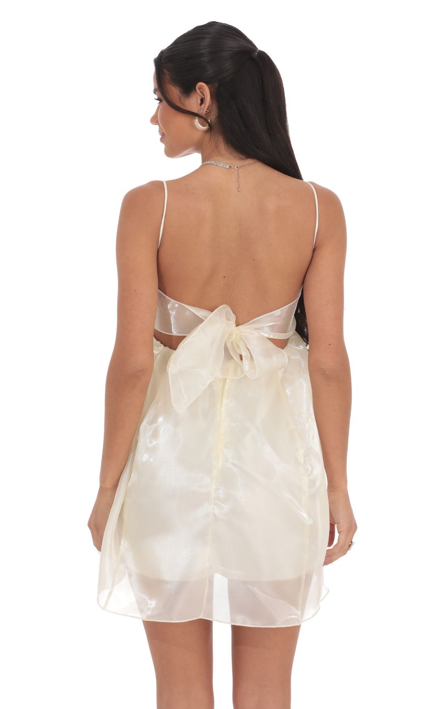 Lucy In The Sky Sheen Babydoll Dress in Cream