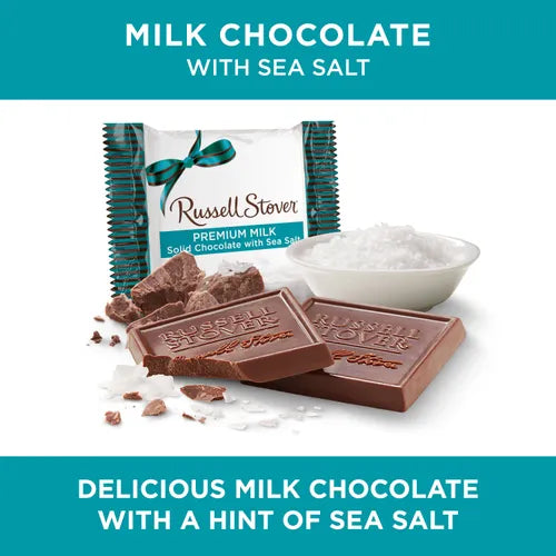 Russell Stover Chocolates Milk Chocolate Sea Salt Tiles, 24 oz. bag