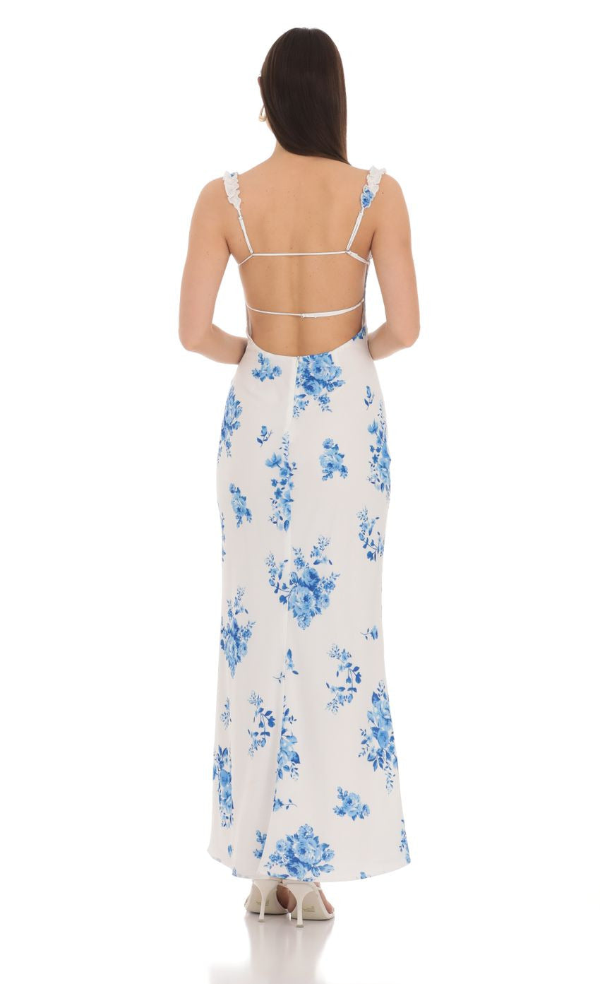 Lucy in the Sky Square Neck Ruffle Strap Maxi Dress