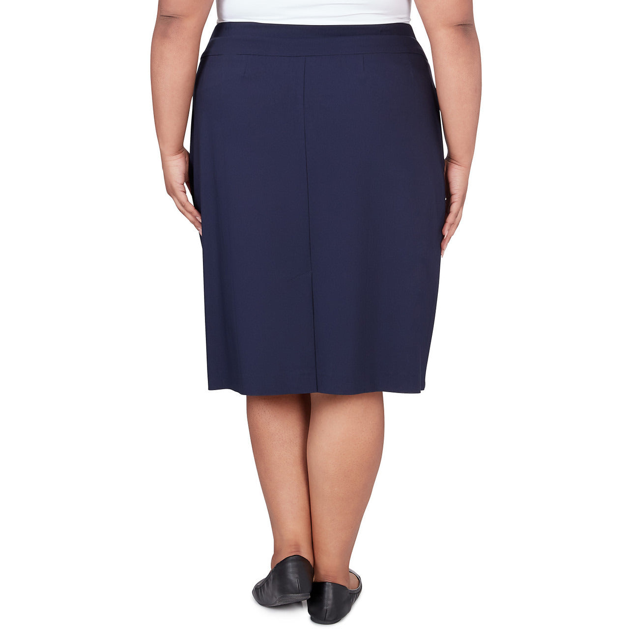 Alfred Dunner Women's Classic Stretch Waist Skirt - NAVY