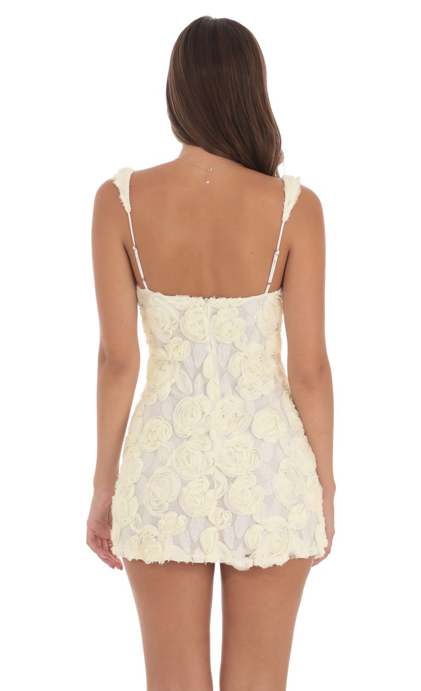 Lucy in the Sky Textured Floral Bodycon Dress in Ivory