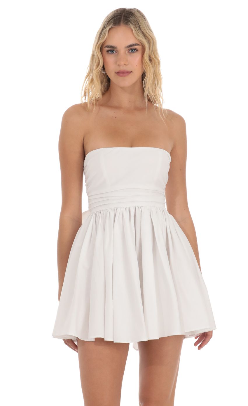 Lucy In The Sky Strapless A-line Dress in White