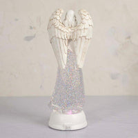 Cracker Barrel Acrylic Angel Shaped Glitter Globe