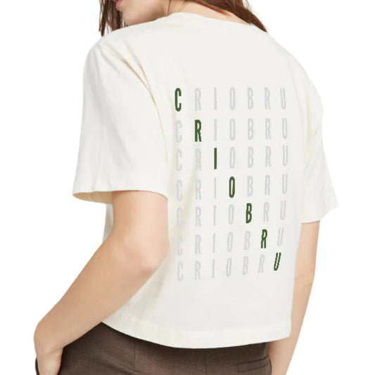 Crio Bru Branded Women’s Relaxed Crop Tee - White