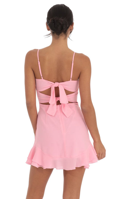 Lucy In The Sky Ruffle Dress in Pink
