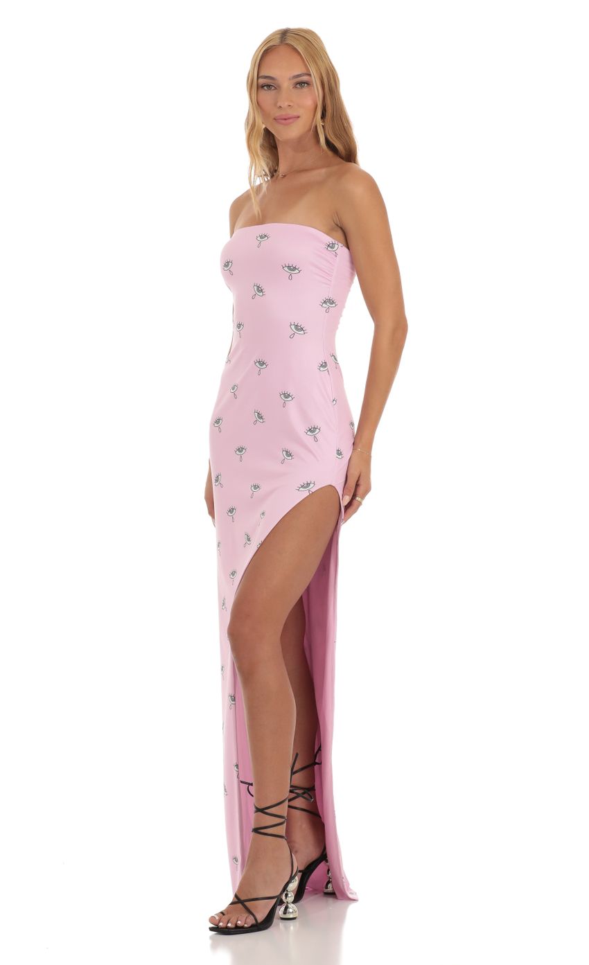 Lucy in the Sky Strapless Maxi Dress in Pink