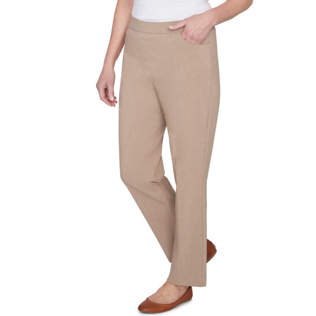 Alfred Dunner Women's Classic Charmed Average Length Pant - TOAST