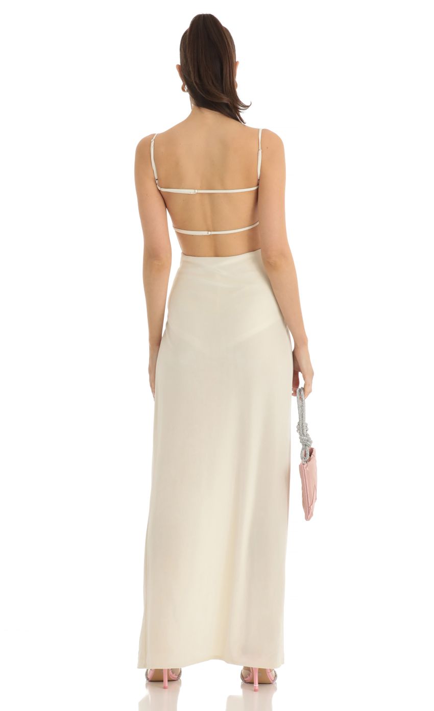 Lucy in the Sky Velvet Maxi Dress in Beige
