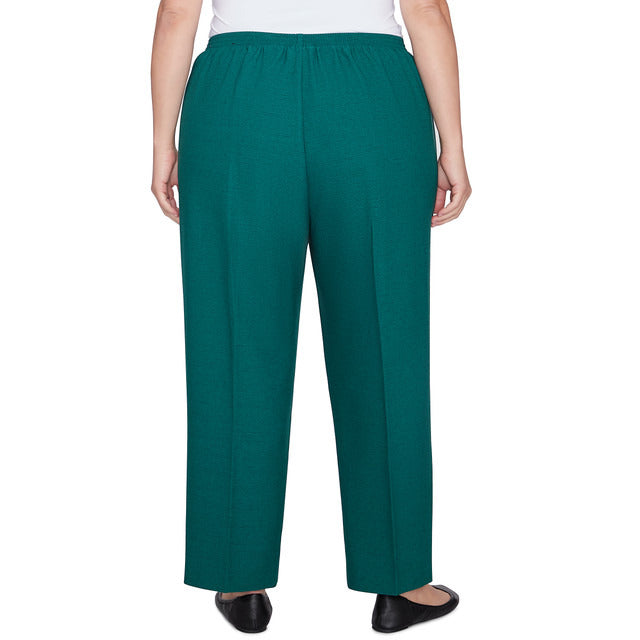 Alfred Dunner Women's Classic Emerald Short Length Pant - EMERALD