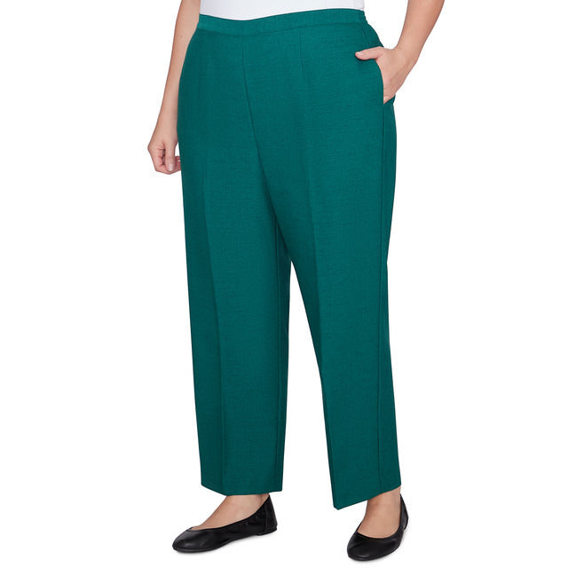 Alfred Dunner Women's Classic Emerald Short Length Pant - EMERALD