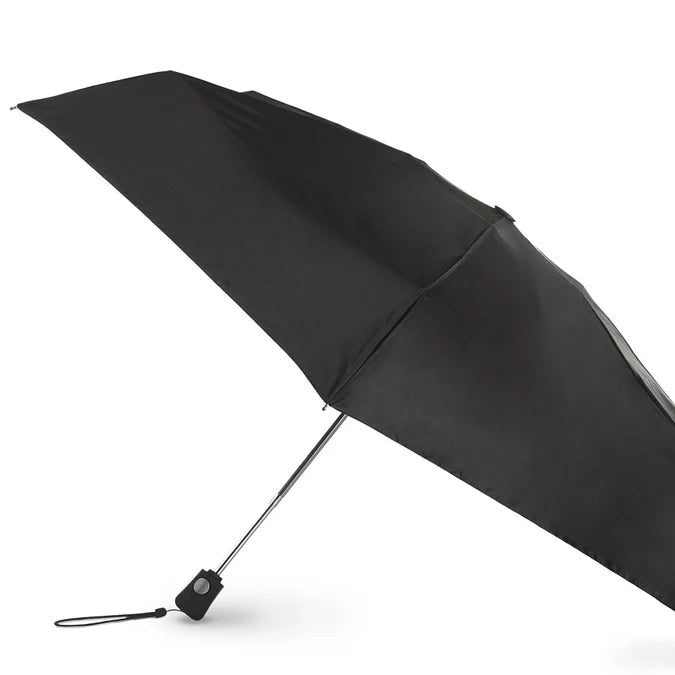 Totes Recycled Travel Folding Umbrella with Auto Open/Close Technology