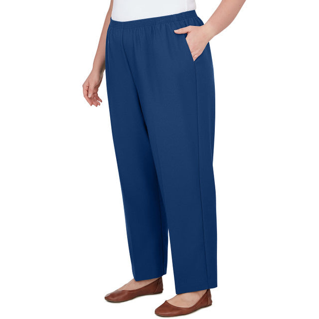 Alfred Dunner Women's Classic Accord Elastic Waist Medium Length Pant - CADET BLUE