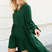 Cupshe V-neck Puff Sleeve Ruffle Mini Dress(X2)