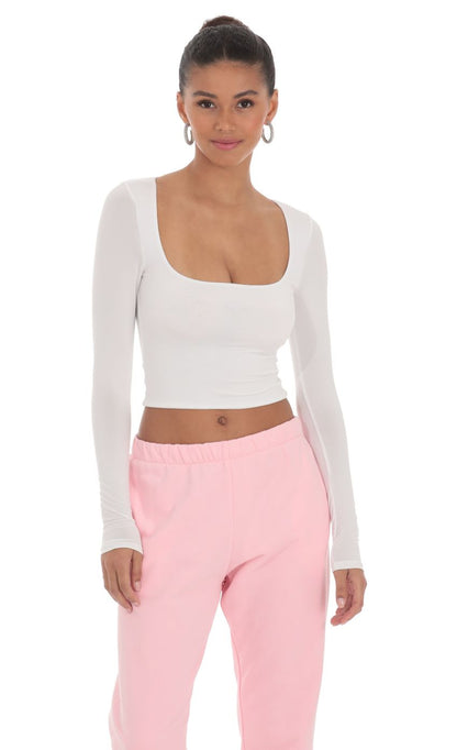 Lucy in the Sky Scoop Neck Long Sleeve Top