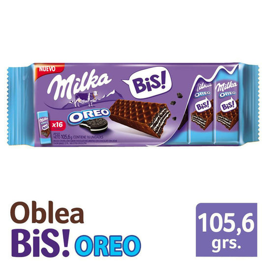 Pampa Direct Milka Bis Oreo Milk Chocolate Coated Wafers Filled with Oreo Cookie, 105.6 g / 3.72 oz (pack of 16)