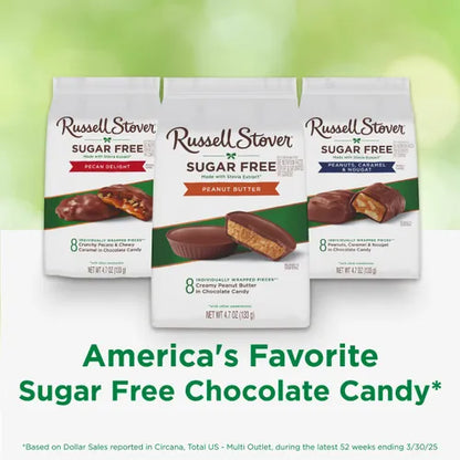 Russell Stover Chocolates Sugar Free Peanut Butter Cup Mini Chocolate Candies, 4.7 oz bag