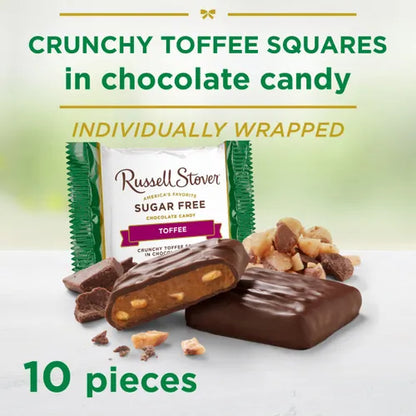 Russell Stover Chocolates Sugar Free Toffee Squares Mini Chocolate Candies, 5.1 oz bag