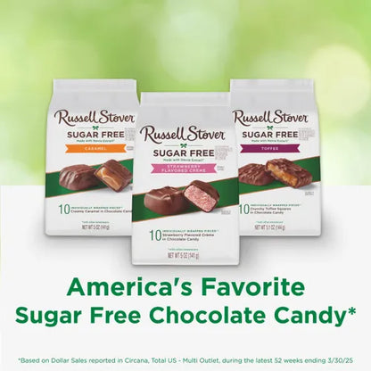 Russell Stover Chocolates Sugar Free Strawberry Crème Mini Chocolate Candies, 5 oz bag