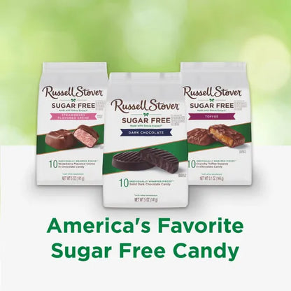 Russell Stover Chocolates Sugar Free Dark Chocolate Medallions Mini Candies, 5 oz bag