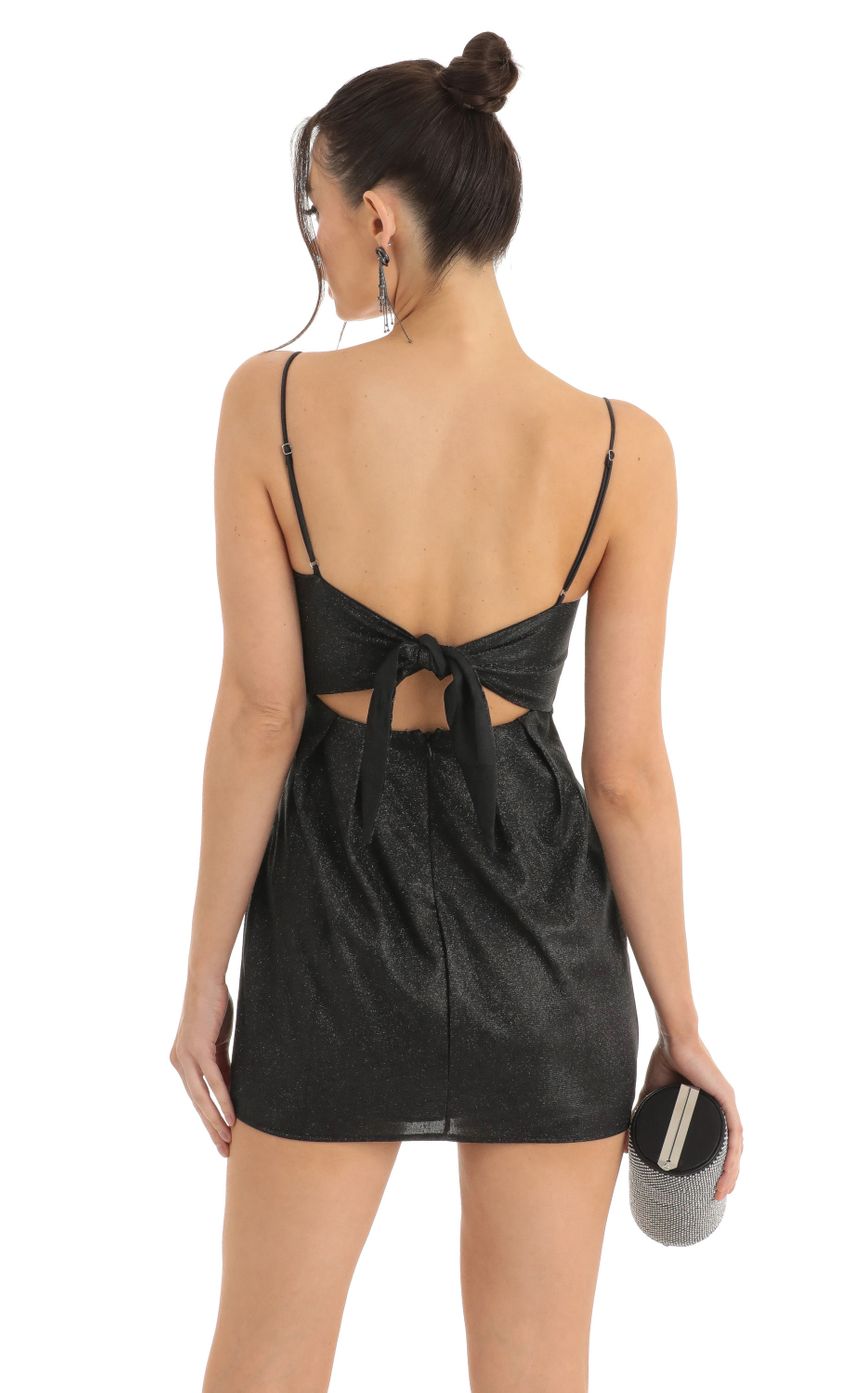 Lucy in the Sky Glitter Dress in Black