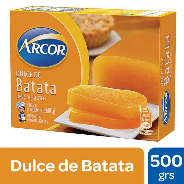 Pampa Direct Arcor Dulce de Batata Sweet Potato Jelly with Subtle Vanilla Ideal for Homemade Pastry - Gluten Free, 500 g / 1.1 lb