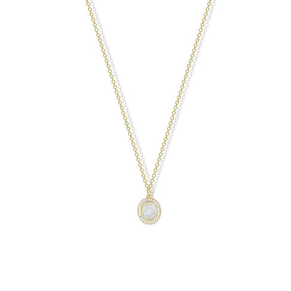 ARGENTO VIVO THE MOTHER OF PEARL VIRGIN MARY NECKLACE