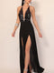 Lucy in the Sky Allure Sequin Maxi Dress in Black Silver