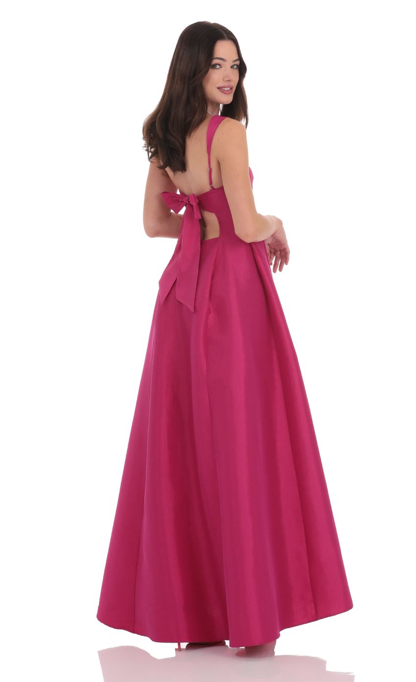 Lucy In The Sky Fit and Flare Maxi Dress in Pink