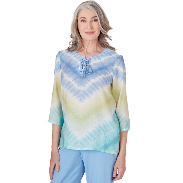 Alfred Dunner Women's Tie Dye Chevron Tunic