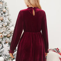 Cupshe Red Velvet Long Puff Sleeve Mini Dress (x2)