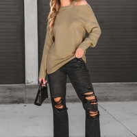 Cupshe Latte Ribbed Cutout Sweater (x2)