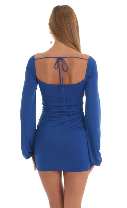 Lucy In The Sky Long Sleeve Dress in Blue