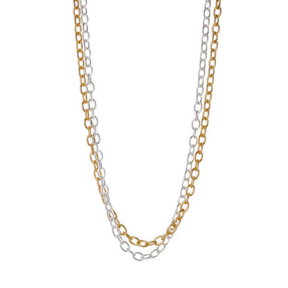 ARGENTO VIVO THE TWO TONE OVAL CHAIN NECKLACE