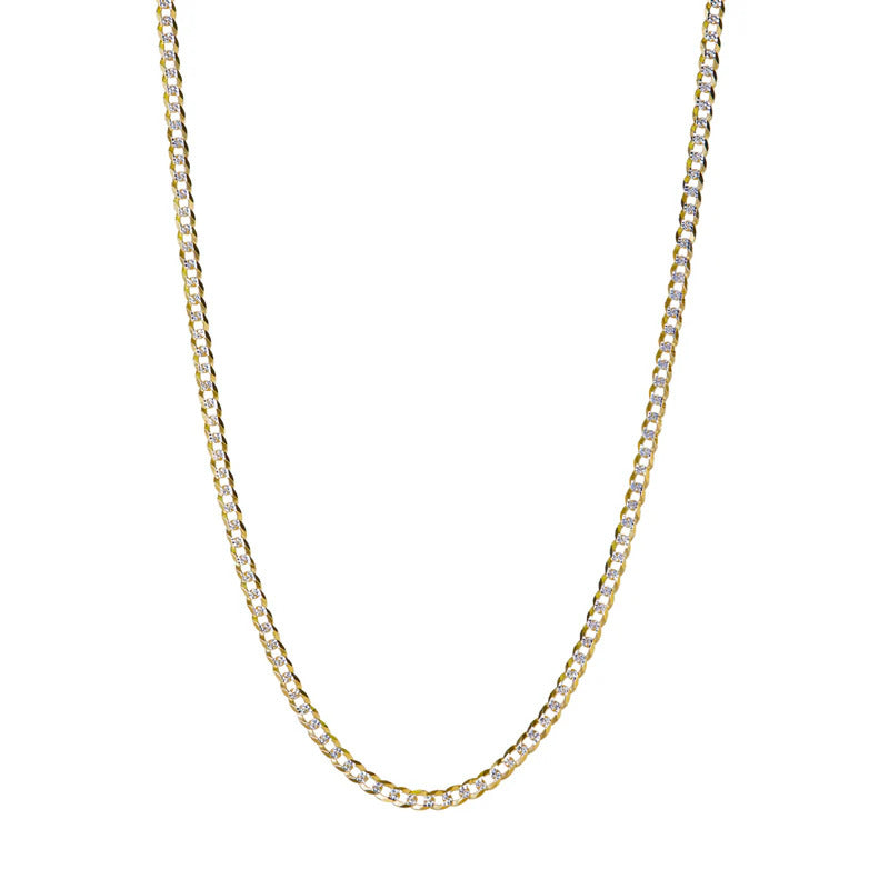 ARGENTO VIVO THE TWO TONE PAVE CURB CHAIN NECKLACE