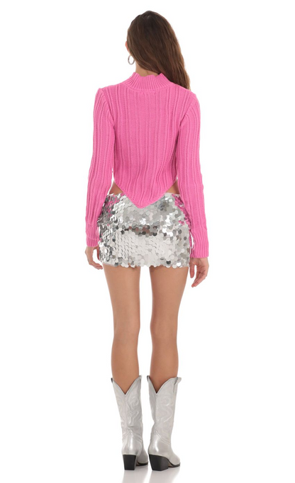 Lucy in the Sky Big Sequin Skirt in Silver
