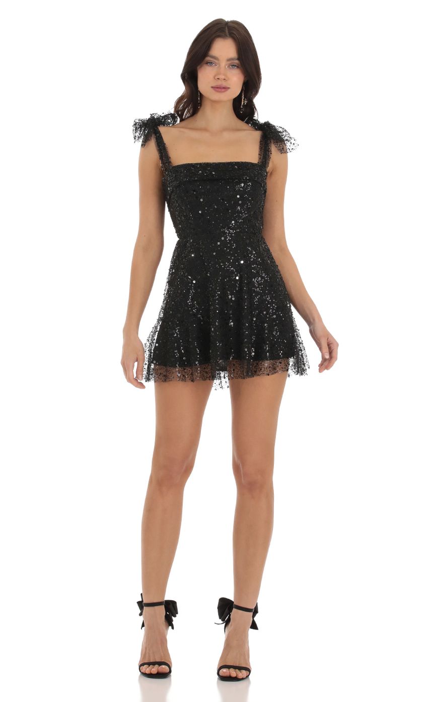 Lucy In The Sky Sequin Mini Dress in Black