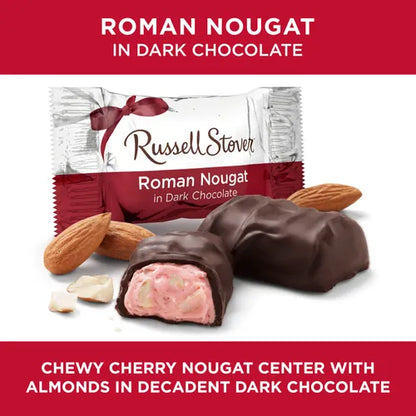 Russell Stover Chocolates Dark Chocolate Roman Nougats, 24 oz.