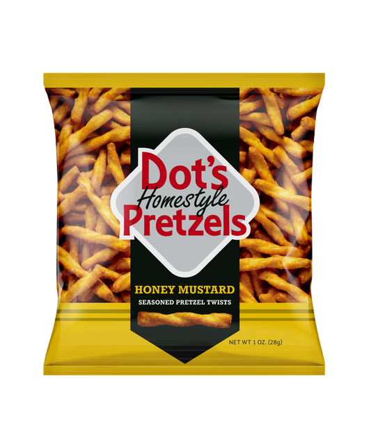 Dot's Homestyle Honey Mustard Seasoned Pretzel Twists, 1 oz Bags (10 Count)