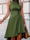 Cupshe Green Sleeveless Asymmetrical Shirred Midi Dress(X2)